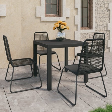 vidaXL Set da Pranzo da Giardino 5 pz in Rattan PVC Nero
