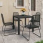vidaXL Set da Pranzo da Giardino 5 pz in Rattan PVC Nero vidaXL Set da Pranzo da Giardino 5 pz in Rattan PVC Nero
