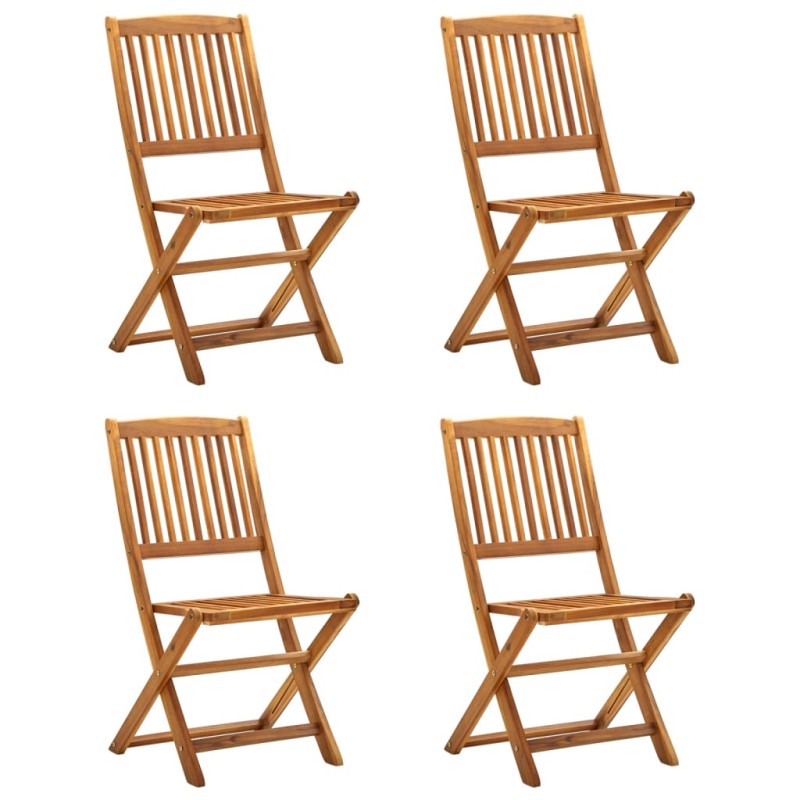 Sedie da Giardino Pieghevoli 4 pz in Legno Massello d'Acacia Sedie da Giardino Pieghevoli 4 pz in Legno Massello d'Acacia