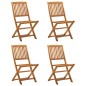 Sedie da Giardino Pieghevoli 4 pz in Legno Massello d'Acacia Sedie da Giardino Pieghevoli 4 pz in Legno Massello d'Acacia