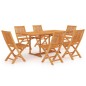 vidaXL Set da Pranzo da Giardino 7 pz in Legno Massello di Teak vidaXL Set da Pranzo da Giardino 7 pz in Legno Massello di Teak
