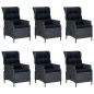 vidaXL Set Pranzo da Giardino 7pz con Cuscini Polyrattan Grigio Scuro vidaXL Set Pranzo da Giardino 7pz con Cuscini Polyrattan Grigio Scuro