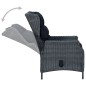 vidaXL Set Pranzo da Giardino 7pz con Cuscini Polyrattan Grigio Scuro vidaXL Set Pranzo da Giardino 7pz con Cuscini Polyrattan Grigio Scuro