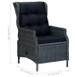vidaXL Set Pranzo da Giardino 7pz con Cuscini Polyrattan Grigio Scuro vidaXL Set Pranzo da Giardino 7pz con Cuscini Polyrattan Grigio Scuro