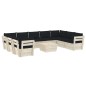 vidaXL Set Divani da Giardino su Pallet 10 pz con Cuscini Legno Abete vidaXL Set Divani da Giardino su Pallet 10 pz con Cuscini Legno Abete