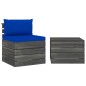 vidaXL Set Divani da Giardino su Pallet 2 pz con Cuscini Massello Pino vidaXL Set Divani da Giardino su Pallet 2 pz con Cuscini Massello Pino