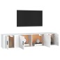 Set Mobili Porta TV 3 pz Bianco in Legno Multistrato Set Mobili Porta TV 3 pz Bianco in Legno Multistrato