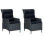 vidaXL Set Pranzo da Giardino 9 pz con Cuscini Polyrattan Grigio Scuro vidaXL Set Pranzo da Giardino 9 pz con Cuscini Polyrattan Grigio Scuro