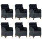 vidaXL Set Pranzo da Giardino 9 pz con Cuscini Polyrattan Grigio Scuro vidaXL Set Pranzo da Giardino 9 pz con Cuscini Polyrattan Grigio Scuro