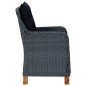 vidaXL Set Pranzo da Giardino 9 pz con Cuscini Polyrattan Grigio Scuro vidaXL Set Pranzo da Giardino 9 pz con Cuscini Polyrattan Grigio Scuro