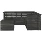 vidaXL Set Divani da Giardino su Pallet 6 pz Legno Pino Grigio Scuro