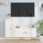 Set di Mobili Porta TV 2 pz Bianco in Legno Multistrato Set di Mobili Porta TV 2 pz Bianco in Legno Multistrato