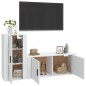 Set di Mobili Porta TV 2 pz Bianco in Legno Multistrato Set di Mobili Porta TV 2 pz Bianco in Legno Multistrato