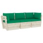 vidaXL Divano da Giardino a 3 Posti su Pallet con Cuscini Legno Abete vidaXL Divano da Giardino a 3 Posti su Pallet con Cuscini Legno Abete