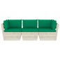 vidaXL Divano da Giardino a 3 Posti su Pallet con Cuscini Legno Abete vidaXL Divano da Giardino a 3 Posti su Pallet con Cuscini Legno Abete