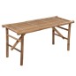 vidaXL Panca da Giardino Pieghevole con Cuscino 118 cm in Bambù vidaXL Panca da Giardino Pieghevole con Cuscino 118 cm in Bambù