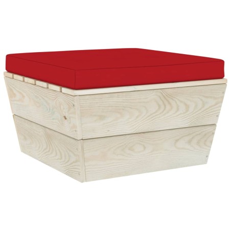 vidaXL Ottomana da Giardino su Pallet con Cuscino in Legno di Abete