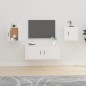 Mobili Porta TV a Parete 2 pz Bianco 40x34,5x40 cm Mobili Porta TV a Parete 2 pz Bianco 40x34,5x40 cm