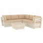 vidaXL Set Divani da Giardino su Pallet 6 pz con Cuscini Legno Abete vidaXL Set Divani da Giardino su Pallet 6 pz con Cuscini Legno Abete