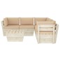 vidaXL Set Divani da Giardino su Pallet 6 pz con Cuscini Legno Abete vidaXL Set Divani da Giardino su Pallet 6 pz con Cuscini Legno Abete