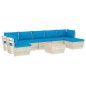 vidaXL Set Divani da Giardino su Pallet 8 pz con Cuscini Legno Abete vidaXL Set Divani da Giardino su Pallet 8 pz con Cuscini Legno Abete