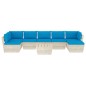 vidaXL Set Divani da Giardino su Pallet 8 pz con Cuscini Legno Abete vidaXL Set Divani da Giardino su Pallet 8 pz con Cuscini Legno Abete