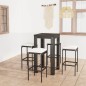 vidaXL Set Bar da Giardino 5 pz con Cuscini Polyrattan Nero vidaXL Set Bar da Giardino 5 pz con Cuscini Polyrattan Nero
