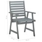 vidaXL Sedie da Pranzo da Esterni con Cuscini 3 pz Massello di Acacia vidaXL Sedie da Pranzo da Esterni con Cuscini 3 pz Massello di Acacia