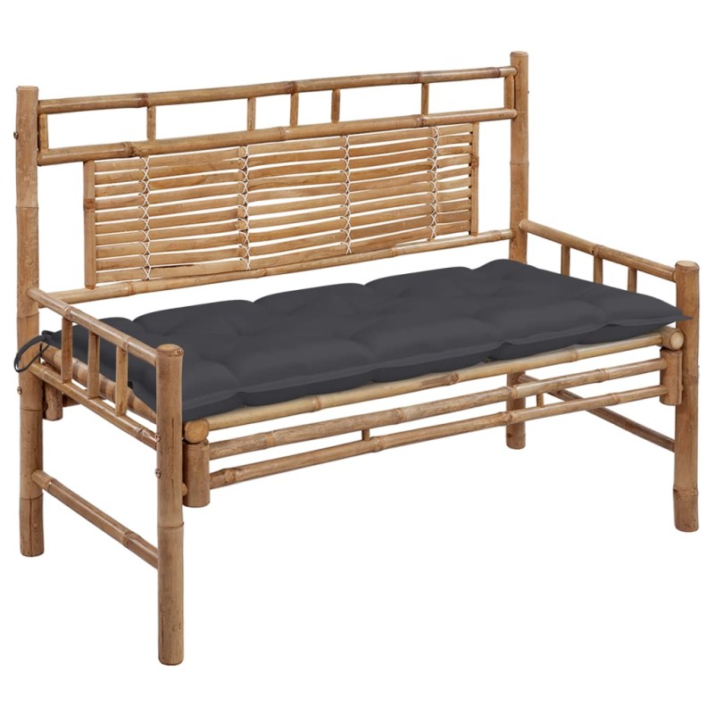 vidaXL Panca da Giardino con Cuscino 120 cm in Bambù vidaXL Panca da Giardino con Cuscino 120 cm in Bambù
