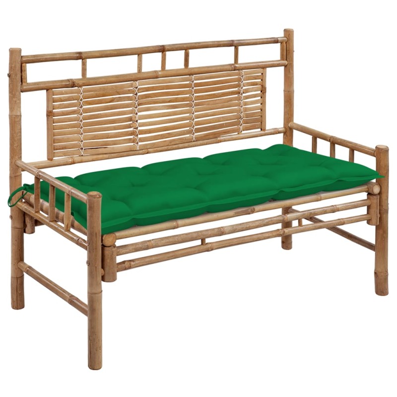 vidaXL Panca da Giardino con Cuscino 120 cm in Bambù vidaXL Panca da Giardino con Cuscino 120 cm in Bambù