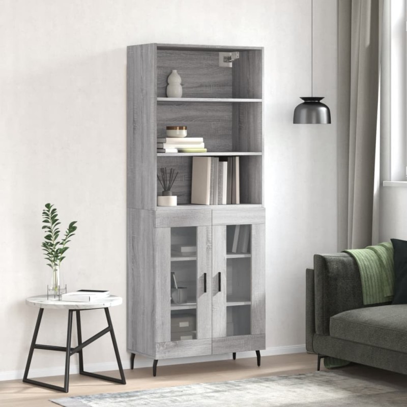 vidaXL Credenza Grigio Sonoma 69,5x34x180 cm in Legno Multistrato vidaXL Credenza Grigio Sonoma 69,5x34x180 cm in Legno Multistrato