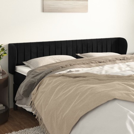 vidaXL Testiera ad Orecchio Nera 163x23x78/88 cm in Velluto