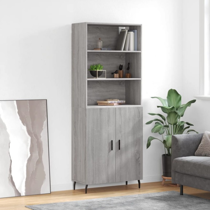 vidaXL Credenza Grigio Sonoma 69,5x34x180 cm in Legno Multistrato vidaXL Credenza Grigio Sonoma 69,5x34x180 cm in Legno Multistrato