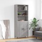 vidaXL Credenza Grigio Sonoma 69,5x34x180 cm in Legno Multistrato vidaXL Credenza Grigio Sonoma 69,5x34x180 cm in Legno Multistrato