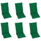 vidaXL Sedie da Giardino 6 pz con Cuscini Verdi Massello di Teak vidaXL Sedie da Giardino 6 pz con Cuscini Verdi Massello di Teak