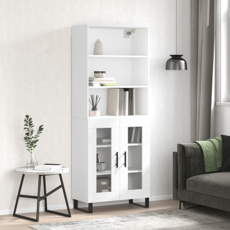 vidaXL Credenza Bianca 69,5x34x180 cm in Legno Multistrato