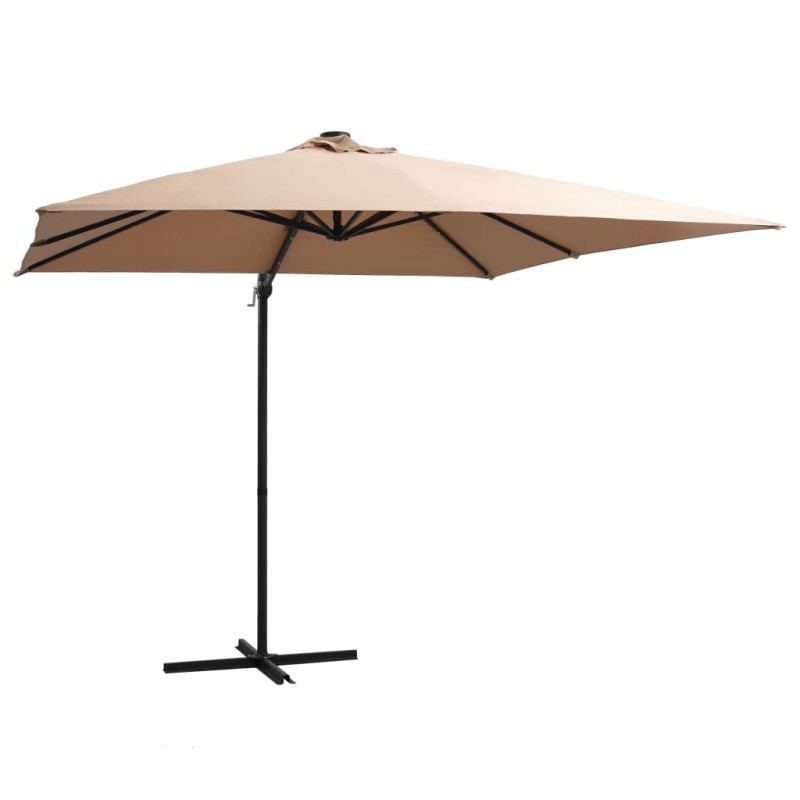 Ombrellone a Sbalzo con LED e Palo in Acciaio 250x250 cm Talpa Ombrellone a Sbalzo con LED e Palo in Acciaio 250x250 cm Talpa