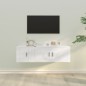 Set di Mobili Porta TV 2 pz Bianco in Legno Multistrato Set di Mobili Porta TV 2 pz Bianco in Legno Multistrato