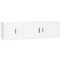 Set di Mobili Porta TV 2 pz Bianco in Legno Multistrato Set di Mobili Porta TV 2 pz Bianco in Legno Multistrato