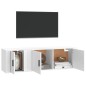 Set di Mobili Porta TV 2 pz Bianco in Legno Multistrato Set di Mobili Porta TV 2 pz Bianco in Legno Multistrato