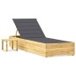 vidaXL Lettino da Giardino con Tavolino Cuscino Legno Pino Impregnato vidaXL Lettino da Giardino con Tavolino Cuscino Legno Pino Impregnato