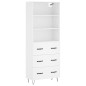 vidaXL Credenza Bianca 69,5x34x180 cm in Legno Multistrato vidaXL Credenza Bianca 69,5x34x180 cm in Legno Multistrato