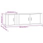 Set di Mobili Porta TV 2 pz Bianco in Legno Multistrato Set di Mobili Porta TV 2 pz Bianco in Legno Multistrato