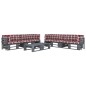 vidaXL Set Divani in Pallet con Cuscini 6 pz in Pino Impregnato Grigio vidaXL Set Divani in Pallet con Cuscini 6 pz in Pino Impregnato Grigio