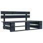 vidaXL Divano Centrale da Giardino Pallet Legno Pino Impregnato Nero vidaXL Divano Centrale da Giardino Pallet Legno Pino Impregnato Nero