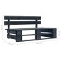 vidaXL Divano Centrale da Giardino Pallet Legno Pino Impregnato Nero vidaXL Divano Centrale da Giardino Pallet Legno Pino Impregnato Nero