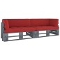 vidaXL Divano a 2 Posti su Pallet con Cuscini Pino Impregnato Grigio vidaXL Divano a 2 Posti su Pallet con Cuscini Pino Impregnato Grigio
