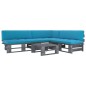 vidaXL Set Divani in Pallet con Cuscini 4 pz in Pino Impregnato Grigio vidaXL Set Divani in Pallet con Cuscini 4 pz in Pino Impregnato Grigio