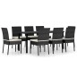 vidaXL Set da Pranzo da Giardino 9 pz in Polyrattan Nero