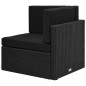 vidaXL Set Divani da Giardino 12 pz con Cuscini in Polyrattan Nero vidaXL Set Divani da Giardino 12 pz con Cuscini in Polyrattan Nero